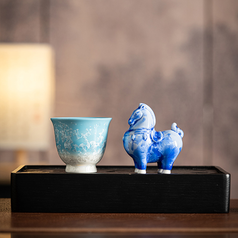 君子风 HYXQ1084 蓝色 花神茶杯陶瓷摆件礼盒高清大图