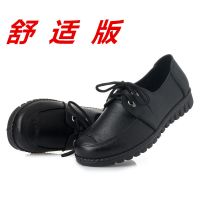 肯德基工作鞋加绒保暖妈妈鞋单鞋软底女粗跟舒适上班鞋黑色女棉鞋 黑色279 35