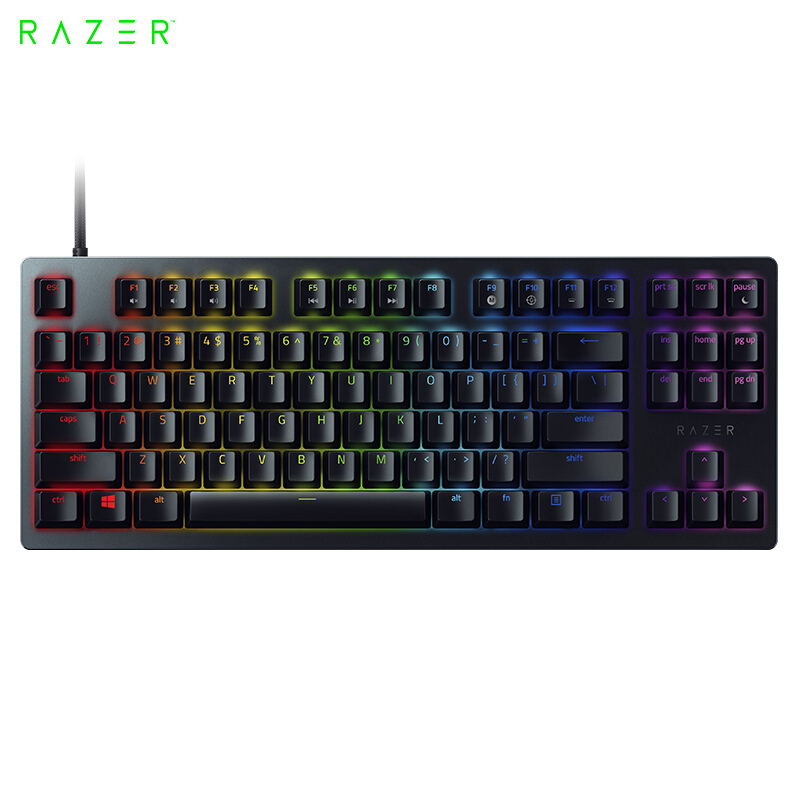 雷蛇 Razer 猎魂光蛛竞技版 线性光轴 机械键盘 有线键盘 游戏键盘 87键 RGB幻彩 电竞