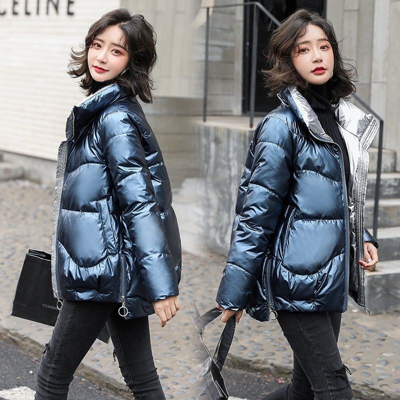 亮面羽绒棉棉衣女2024冬装新款女式韩版面包服立领棉袄外套女棉服高清大图