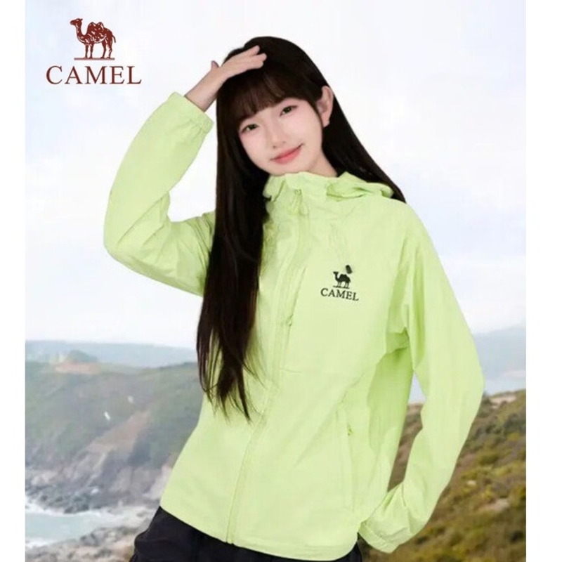 骆驼(CAMEL)【迪丽热巴同款】户外软壳衣2026春夏休闲连帽情侣通勤防泼水外套W36BZ29011 青芽绿/男女同款 L