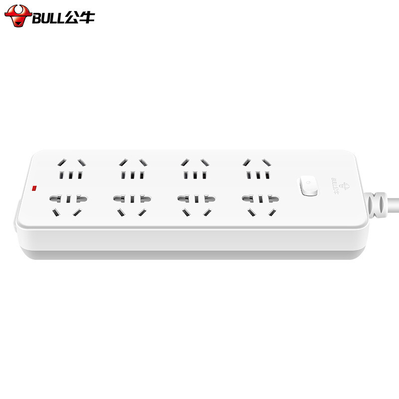 公牛bullgn2173米8孔总控电源插排单个装视频