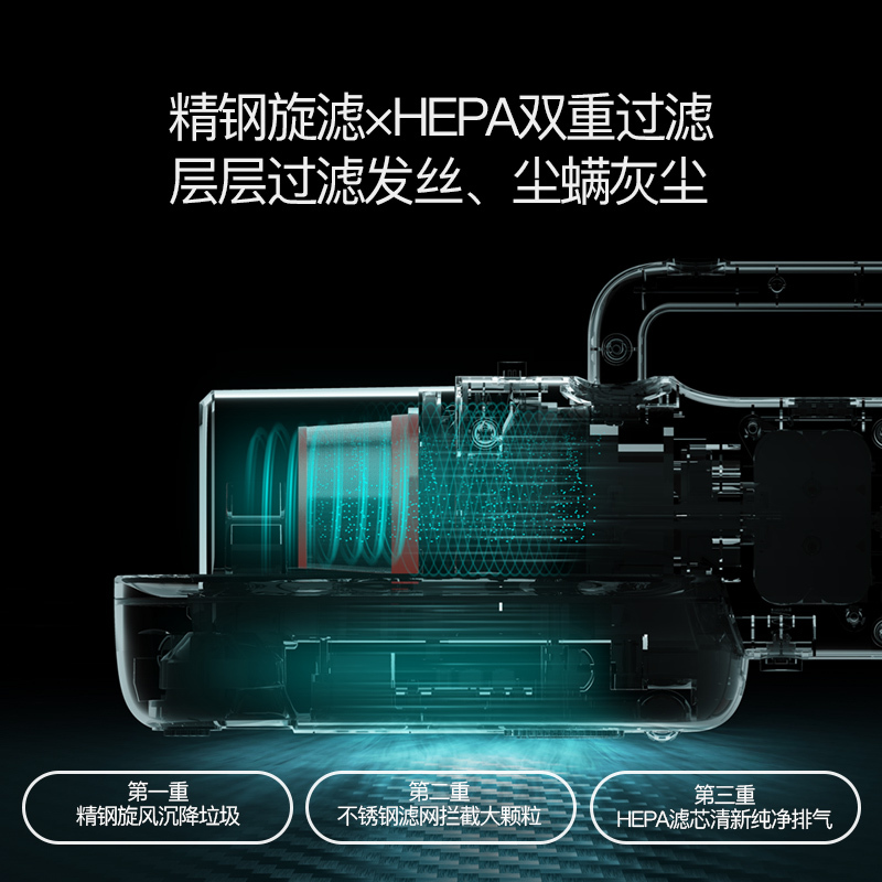 德尔玛(DEERMA)除螨仪 CM1900 无线紫外线uv除螨仪 三大刷头 手持吸尘器家用 床上吸尘器