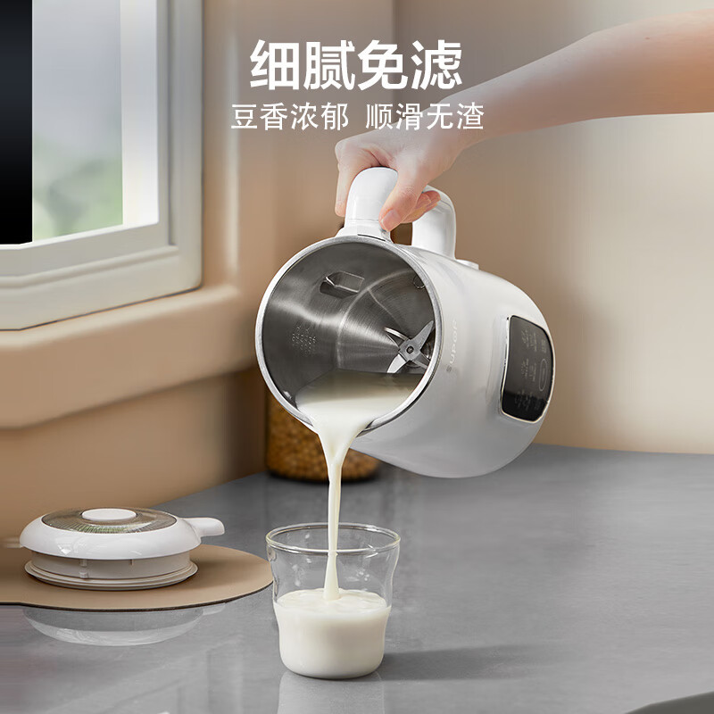 苏泊尔(SUPOR)豆浆机全自动免煮1L大容量家用多功能12H预约一键清洗辅食机榨汁机 DJ10B-P60E高清大图