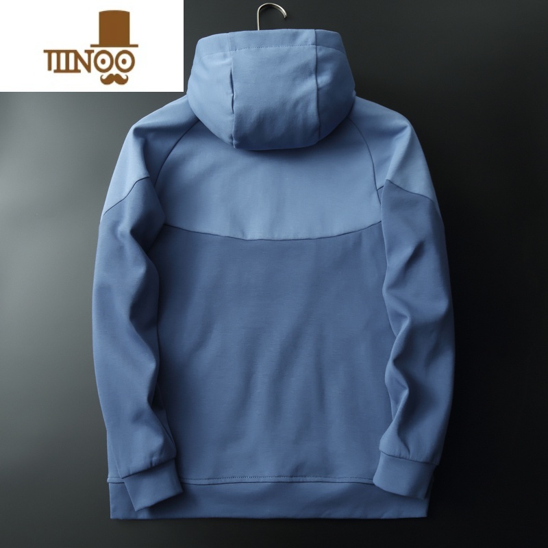 YANXU运动卫衣男加肥加大码宽松开衫连帽外套春季休闲拉链上衣透气高清大图