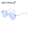 JIM HALO太阳镜女款男款时尚ins风街拍网红同款炫彩心形镜片新款防辐射金属框潮墨镜ZT3506
