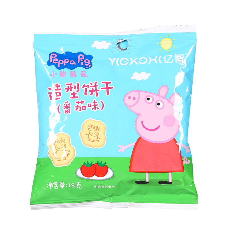 小猪佩奇PeppaPig造型饼干番茄味18克宝宝儿童零食