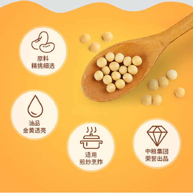 黑土地非转基因物理压榨甄选大豆油 5L高清大图