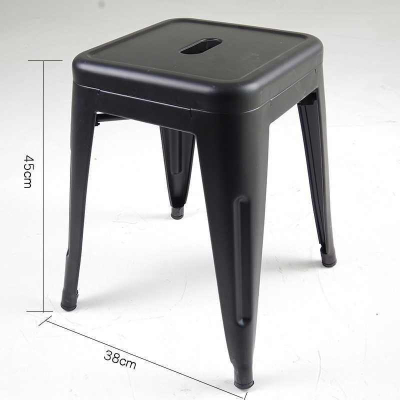 皇豹铁皮凳子高脚方凳酒吧椅户外铁艺吧台凳餐厅等位椅金属椅子铁凳子