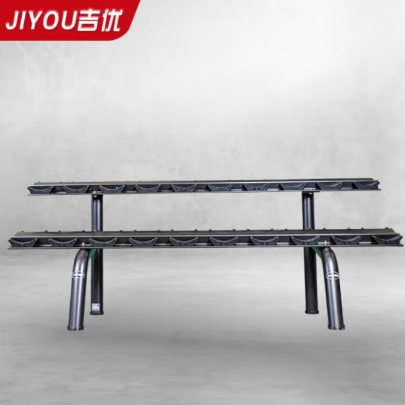 吉优JY-F64 商用双层哑铃架商用综合训练器健身房力量型器械(十副装)高清大图