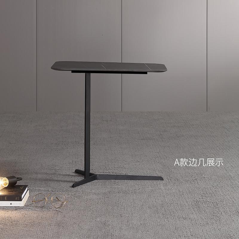 森美人意式简岩板边几北欧轻奢创意角几沙发边桌现代客厅角落移动圆几 A款边几【台面颜色/形状可选】