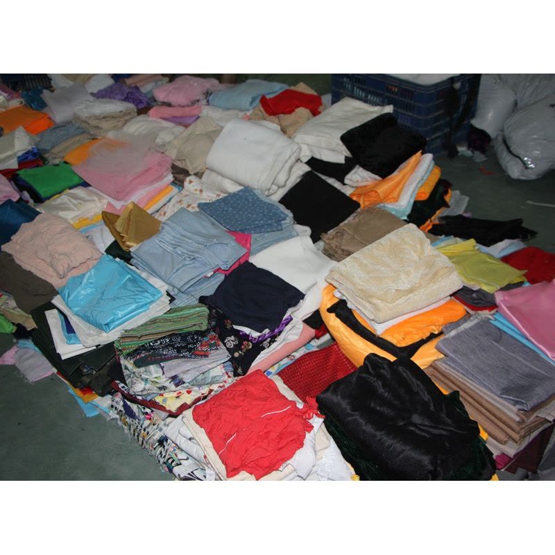 家柏饰(CORATED)布头布料 棉布雪纺网纱绒布皮革碎布头论斤手工diy 杂布 绒布材质手工布头(颜色随机3斤).图片