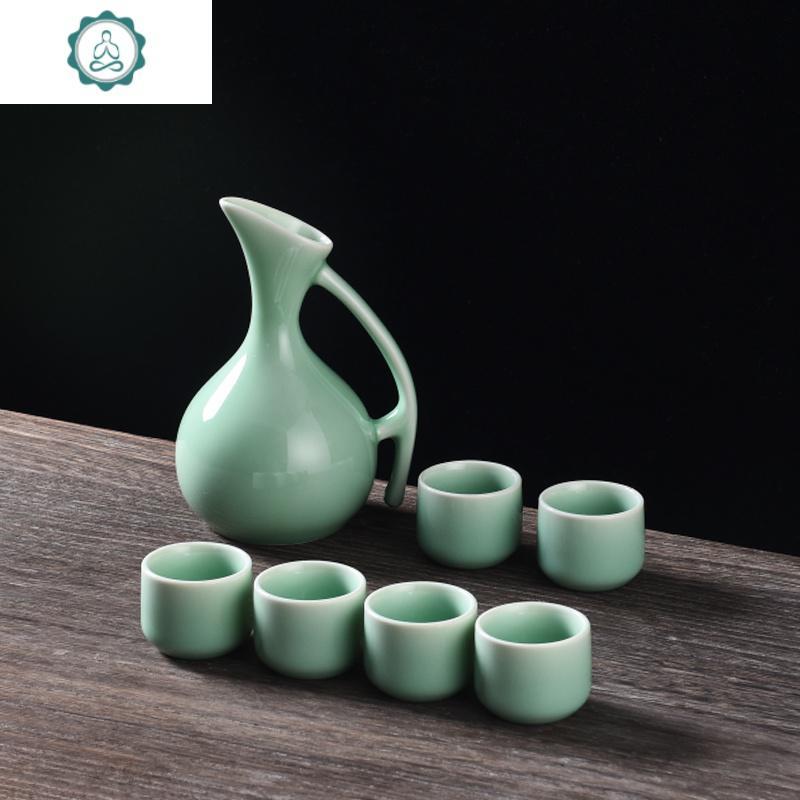 传统陶瓷白酒杯古风家用酒壶白酒酒具套装日式酒杯小号酒盅分酒器封后