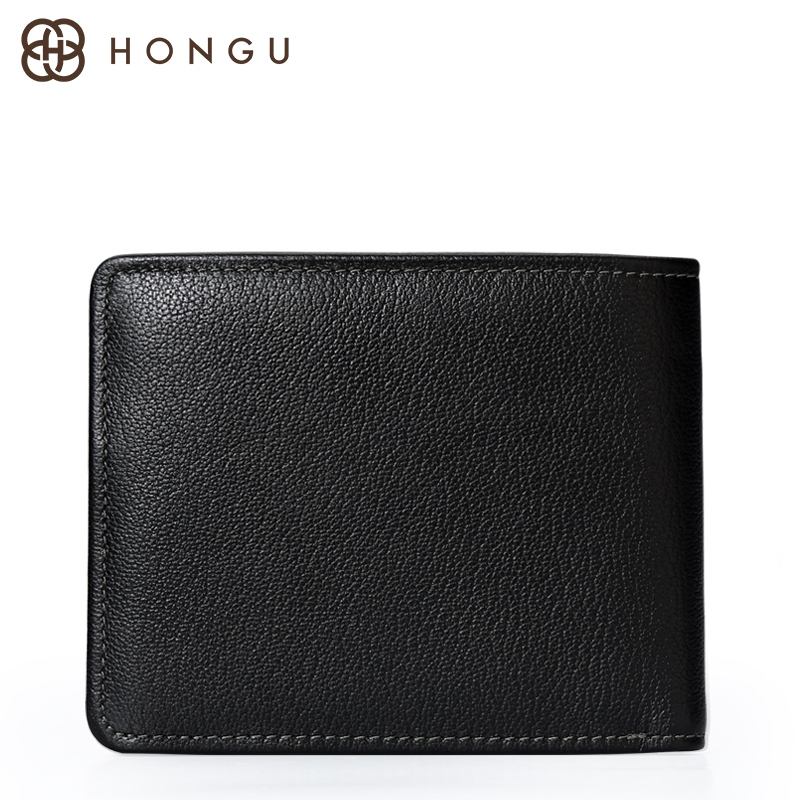 红谷钱包男短款真皮薄皮夹子新款个性头层牛皮