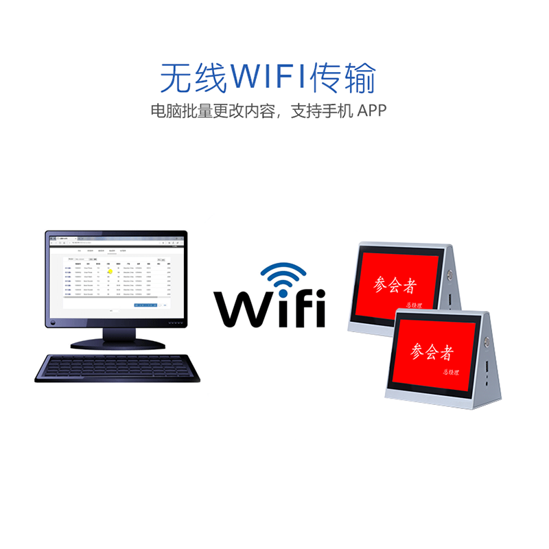 无线电子桌牌桌签 电子桌牌双面液晶7寸LCD屏