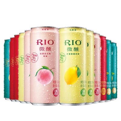 锐澳（RIO）洋酒 鸡尾酒 预调酒 微醺系列组合330ml*12 4口味