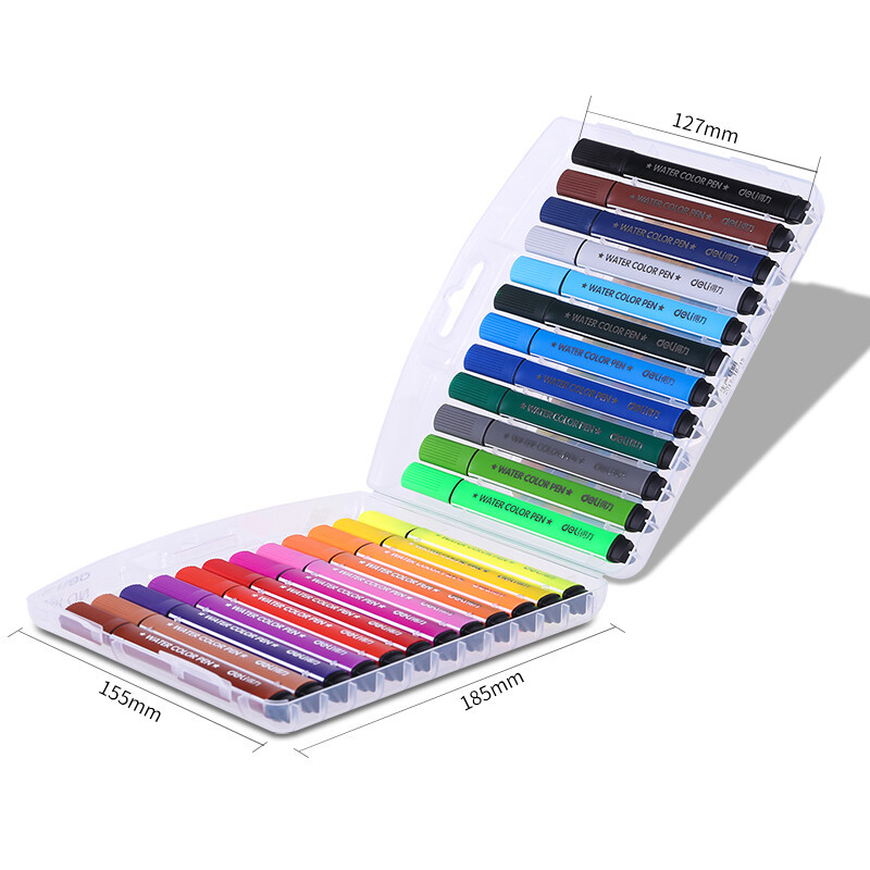 得力(deli) 70658粗三角杆水彩笔(混)(24支/盒)