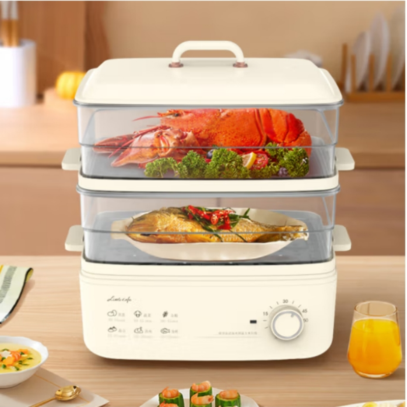 小画仙电蒸锅LDZL-8088 电煮锅 电火锅 多功能锅家用电锅蒸包子锅电热锅10升两层大容量多用途锅早餐蒸鱼高清大图