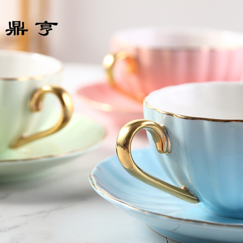 鼎亨欧式陶瓷咖啡杯田园女士下午茶杯碟英式花茶具咖啡杯带勺子