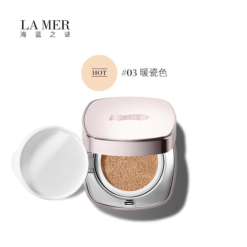 海蓝之谜(LA MER)鎏光焕变气垫 轻盈精华粉底液12g+12g 带替换芯粉扑 底妆防晒3号 暖瓷色03高清大图