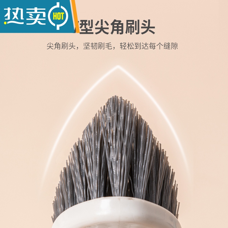 敬平地刷厕所卫生间多功能去污清洁刷子浴室瓷砖墙面浴缸无死角地板刷 粉色(手持款)高清大图