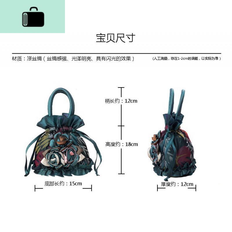 民族风2020春季女包手提布艺包包绣花刺绣手拎迷你化妆零钱小布包NEW LAKE女士钱包/卡包高清大图