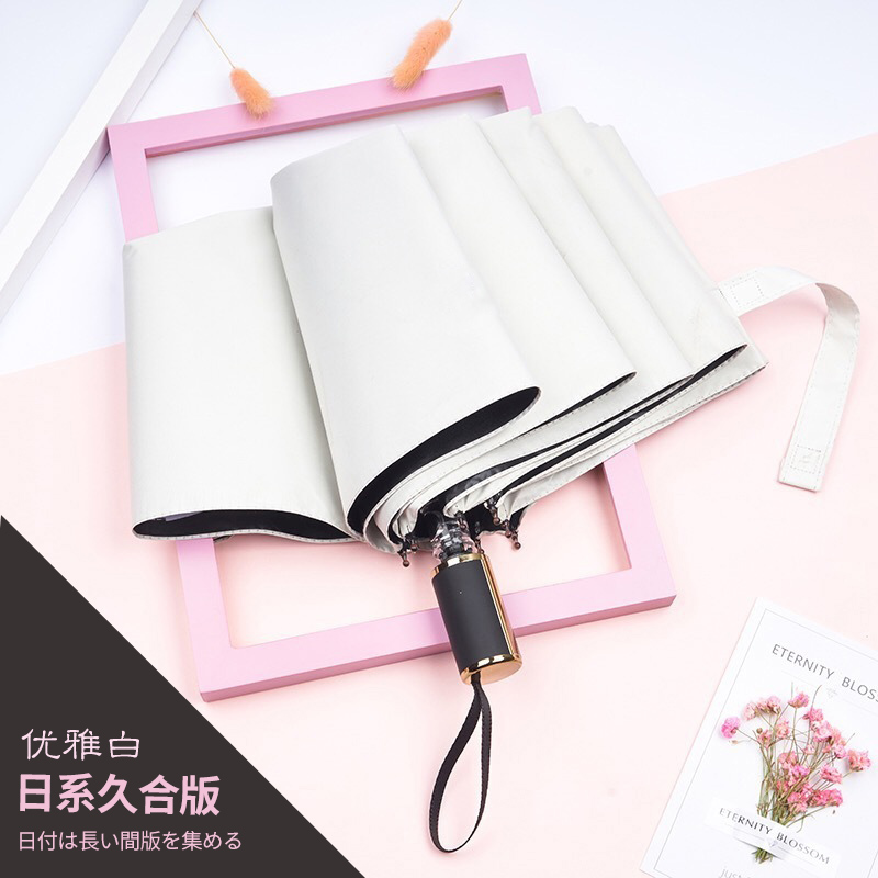 [苏宁自营]红叶(HONG YE) 7014 黑胶加大加固 三折商务伞(把) 藏青色
