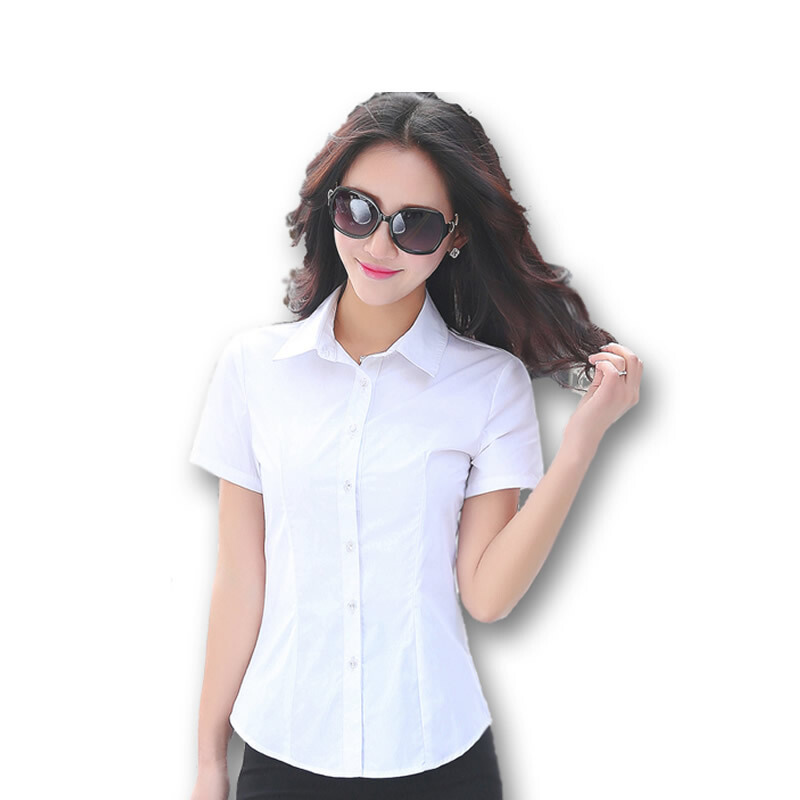 短袖白衬衫女夏职业装工作服正装工装大码半袖衬衣女装女士ol薄款西裤黑色