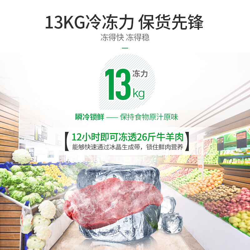 容声 BD/BC-309MD 309升大容量单温冰箱冷柜 一级商用冷藏冷冻冰柜 1130*767*852