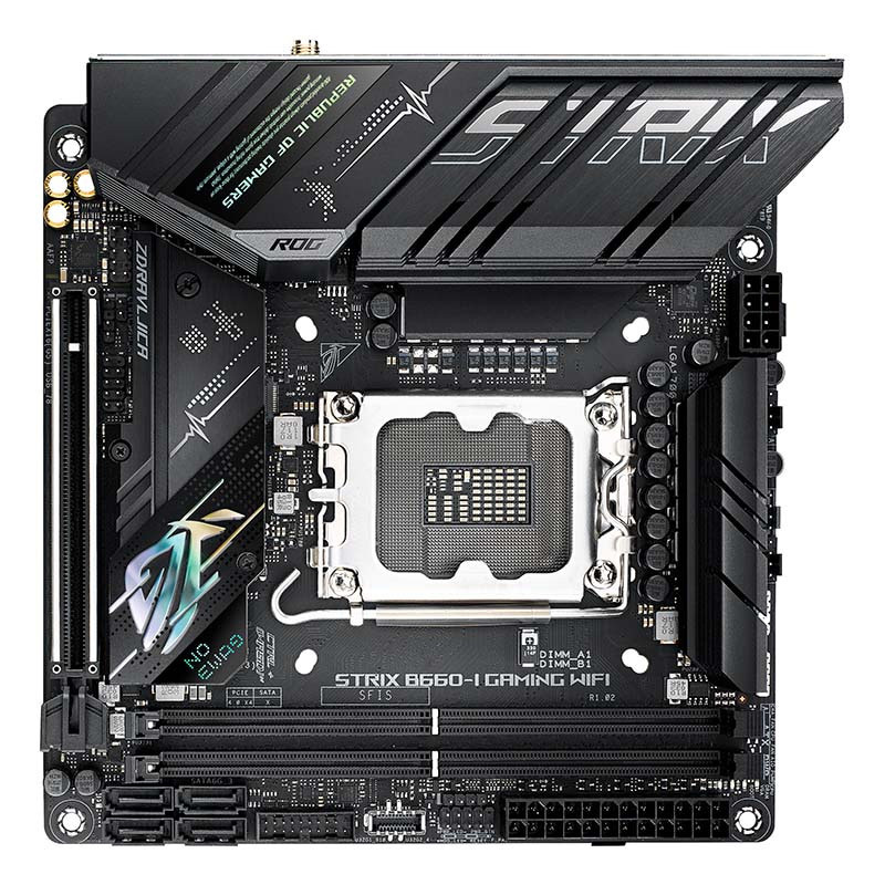 华硕rogstrixb660igamingwifi主板支持ddr5内存itx迷你小板