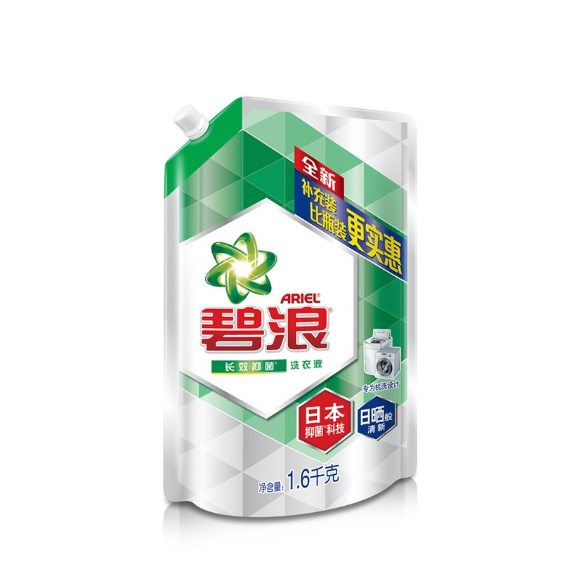 碧浪洗衣液日本抑菌日晒般清新1.6千克袋装 6袋/箱 单位:箱
