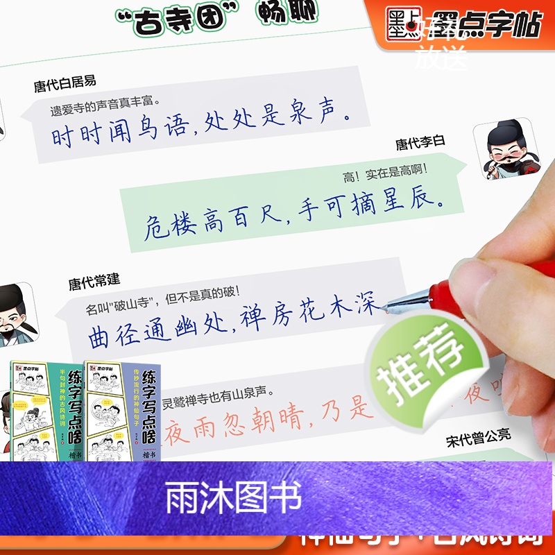 练字写点啥2本套+钢笔墨囊 [正版]抖音同款字帖练字成年正楷练字写点啥初高中学生成人古诗词楷书硬笔书法临摹钢笔练字帖高清大图