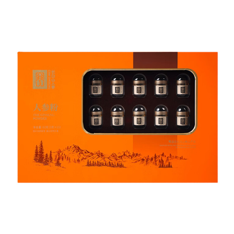 长白山人参人参粉粉质细腻入口回甘粉汤色透亮参味浓郁盒63g