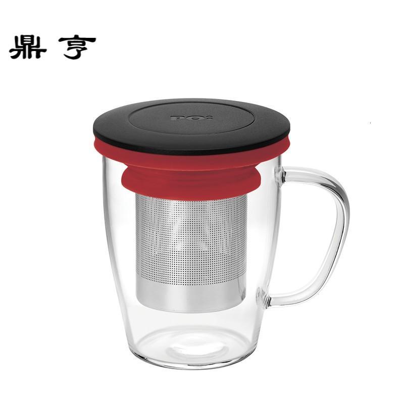 鼎亨丹麦PO明茗杯茶水分离过滤茶杯子欧洲简约创意玻璃带盖办公室