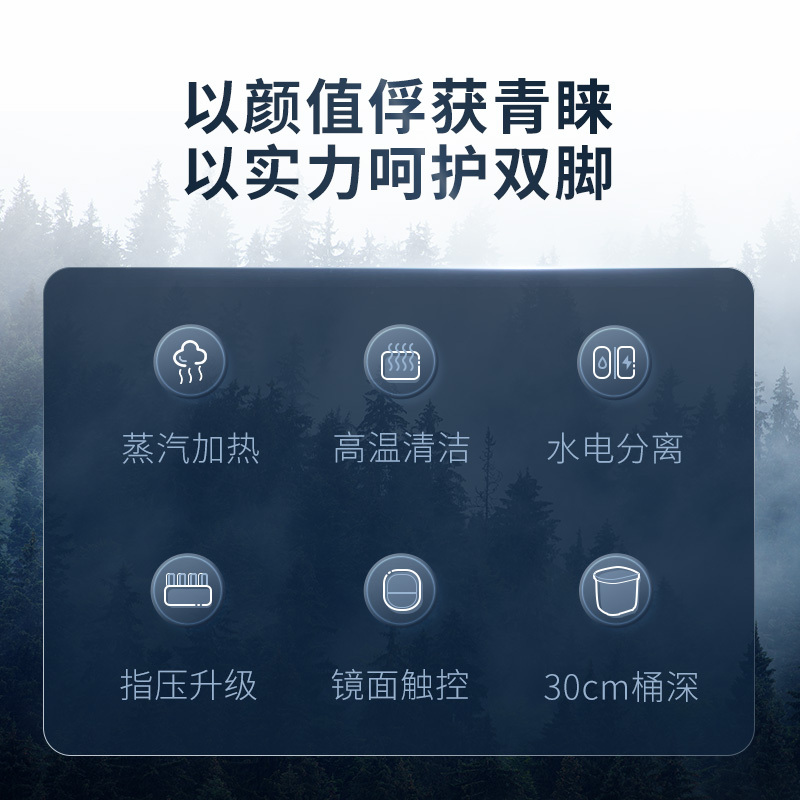 蓓慈(beici)足浴器BZ521A支持定时功能家用智能恒温电动滚轮按摩便携提手足浴盆环保PP材质泡脚桶