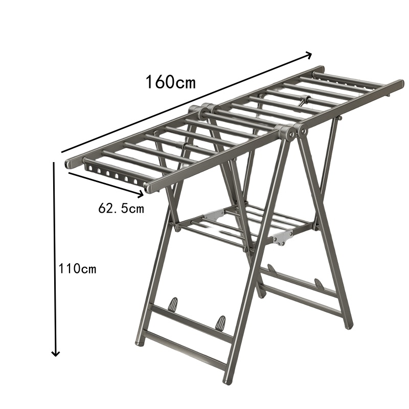 珂攸洋落地晾衣架标准灰 160*62.5*110cm
