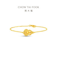 周大福爆闪福禄金丝葫芦足金黄金手链女计价(工费460)送生日礼物EOF1631 15cm3.80g