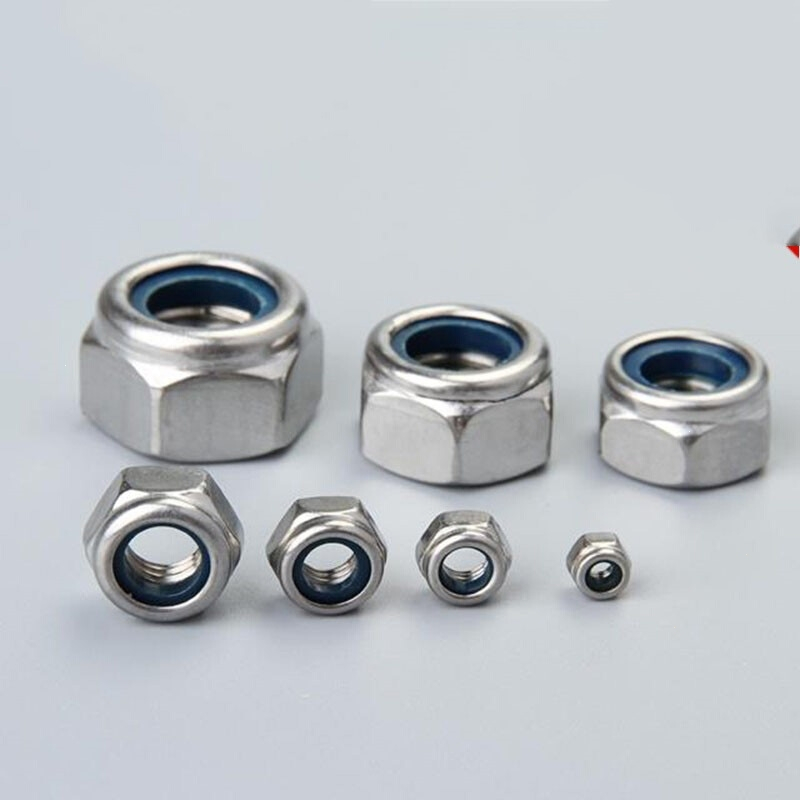 防松螺母尼龙锁紧防滑螺丝母自锁螺帽镀白锌m3m4m5m6m8m16m16视频