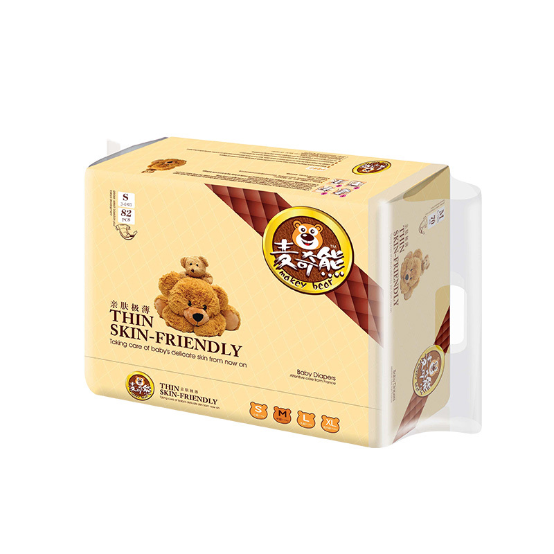 麦奇熊MAKEY BEAR亲肤大包装纸尿裤S82片3kg-6kg