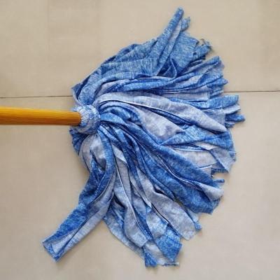 含棉布条拖把超吸水实木柄拖把家用工厂物业保洁墩布圆拖把拖把一把