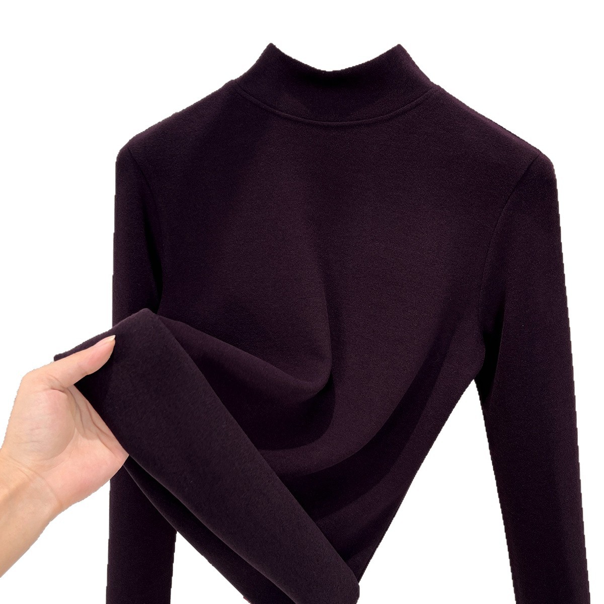 中领含羊毛蚕丝保暖衣加厚加绒打底衫女2025秋冬暖绒发热秋衣上衣高清大图