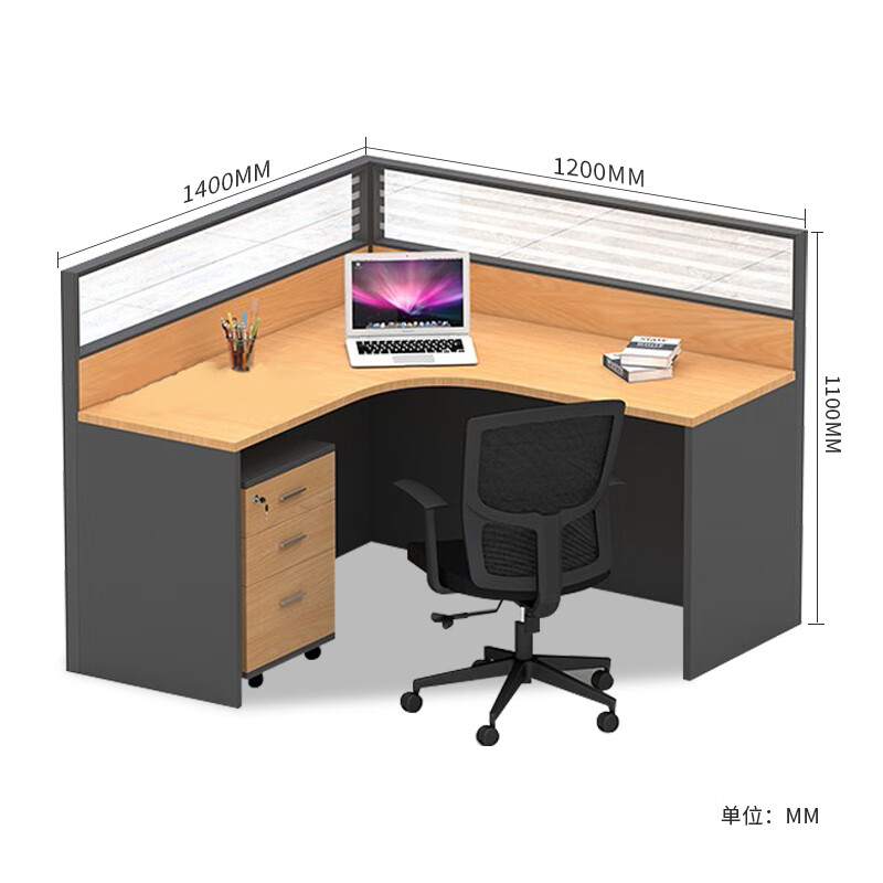 域赢办公桌屏风办公桌职员桌员工电脑工作位L型单人位高清大图