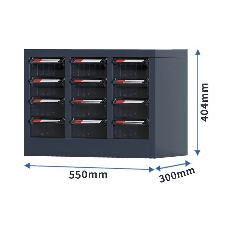 臻远 ZYLJG-W67 零件柜 12抽透明无门大号 550*300*404高清大图