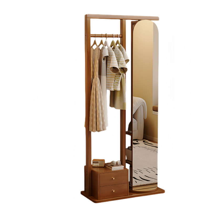 铭思达实木衣帽架80cm个高清大图