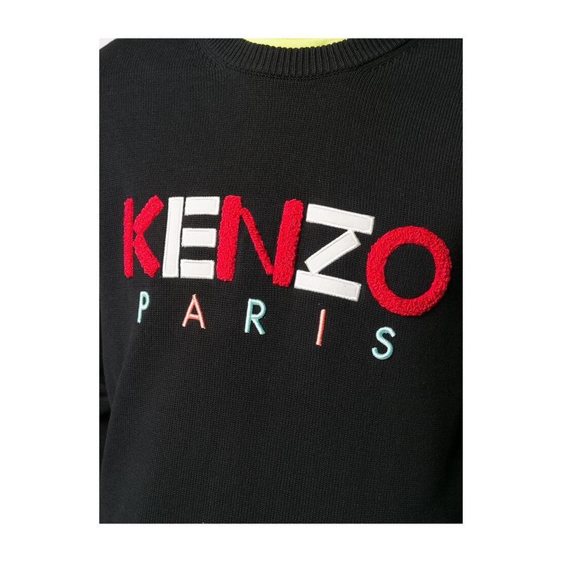 高田贤三(Kenzo)运动休闲提花logo针织套头衫男长袖圆领罗纹袖口