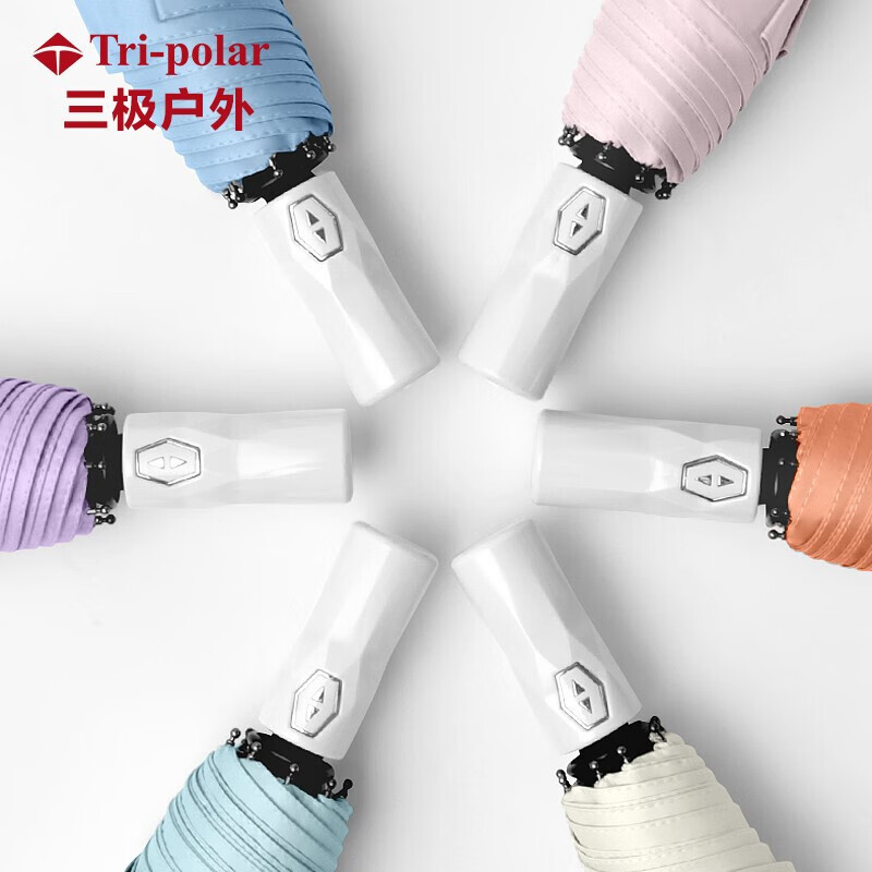 Tri-polar 户外全自动三折晴雨伞 薄荷绿 TP7026-薄荷绿高清大图