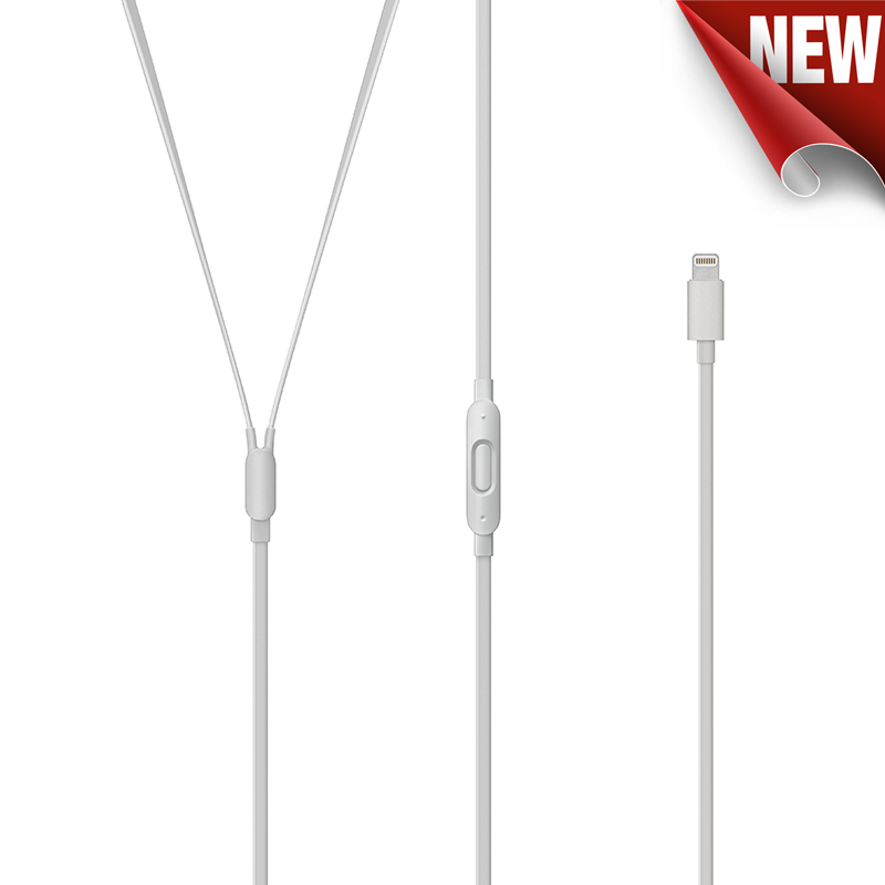 BEATS urBeats3 入耳式耳机 (采用闪电接头) 有线耳机 - 丝缎银 MU9A2PA/A