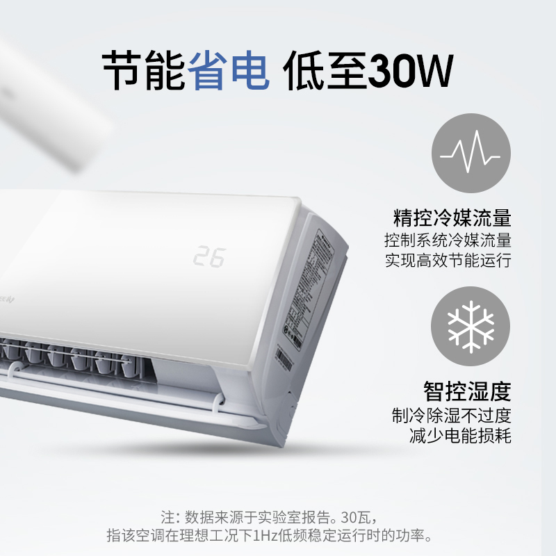 格力(GREE)大1匹 变频 KFR-26GW/(26583)FNCb-A2 冷静享 2级能效 冷暖 挂机空调