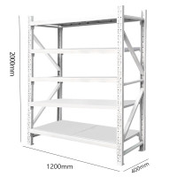 御璟 120*40*200cm 5层轻型150kg/层货架仓储库藏超市钢制置物架YW-DCHJ01