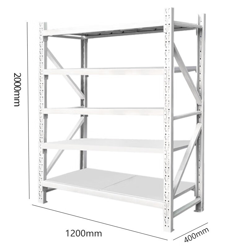御璟 120*40*200cm 5层轻型150kg/层货架仓储库藏超市钢制置物架YW-DCHJ01